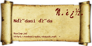 Nádasi Éda névjegykártya